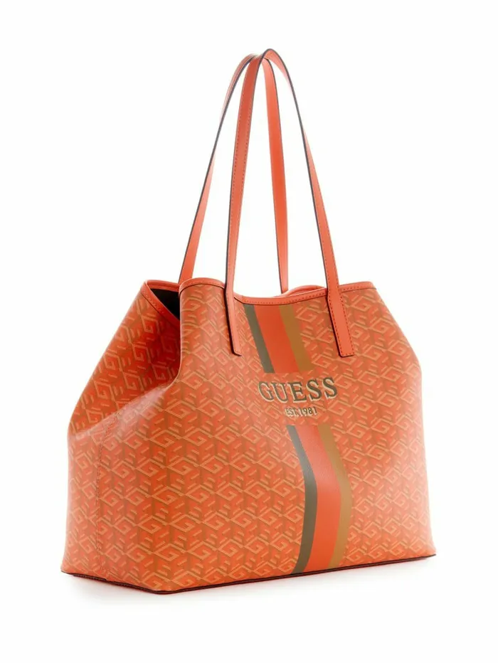 Vikky Large Tote Orange Logo Women Handbags GUESS Vikky Large Tote Orange Logo Women Handbags GUESS