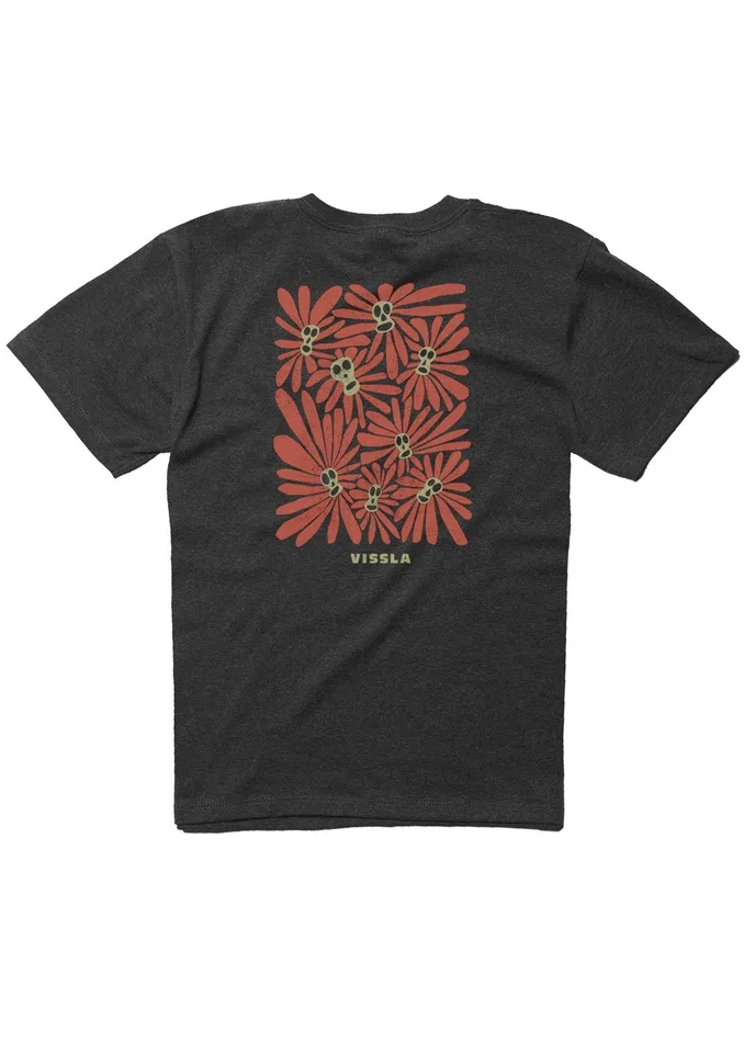 Vissla Cabezas Boys Tee Black Heather Youth Clothing