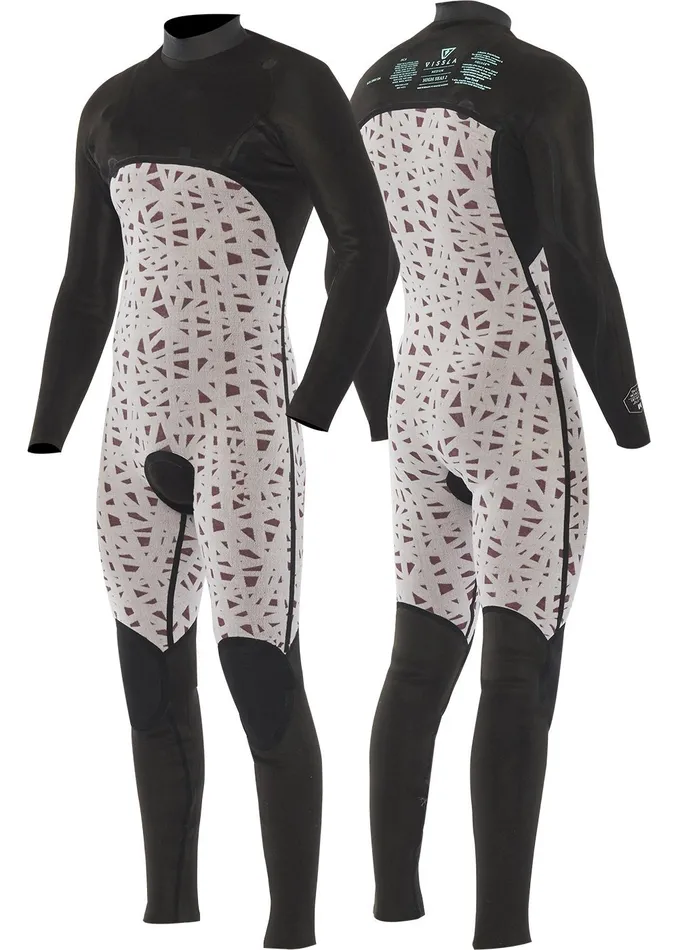 Vissla High Seas II 43 Full Chest Zip Wetsuit Wine Men High Seas Wetsuits