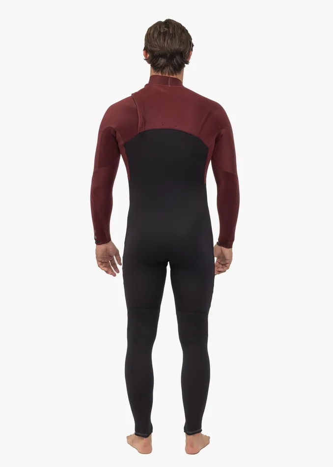 Vissla High Seas II 43 Full Chest Zip Wetsuit Wine Men High Seas Wetsuits