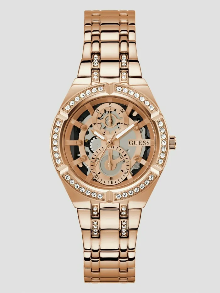 Watches GUESS Women Allara Multifunction Rose GoldTone Watch Rose Gold