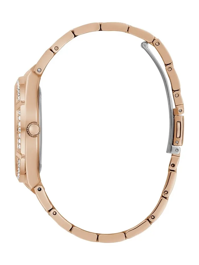 Watches GUESS Women Allara Multifunction Rose GoldTone Watch Rose Gold Watches GUESS Women Allara Multifunction Rose GoldTone Watch Rose Gold