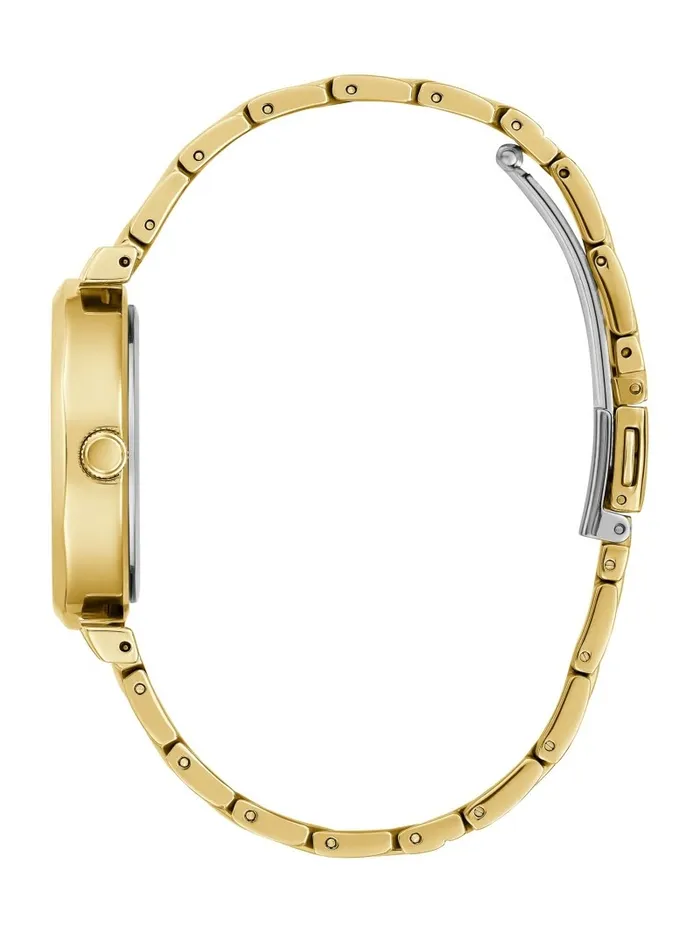 Watches GUESS Women GoldTone Circle Analog Watch Gold Watches GUESS Women GoldTone Circle Analog Watch Gold