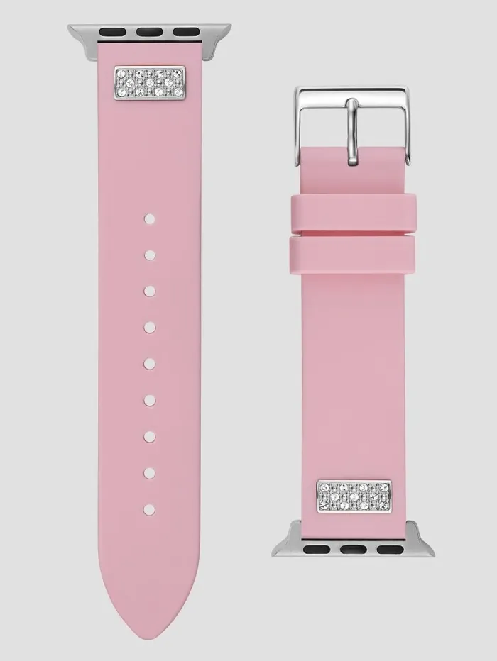 Watches Rhinestone Pink Silicone 3841 mm Band for Apple Watch Pink GUESS Women