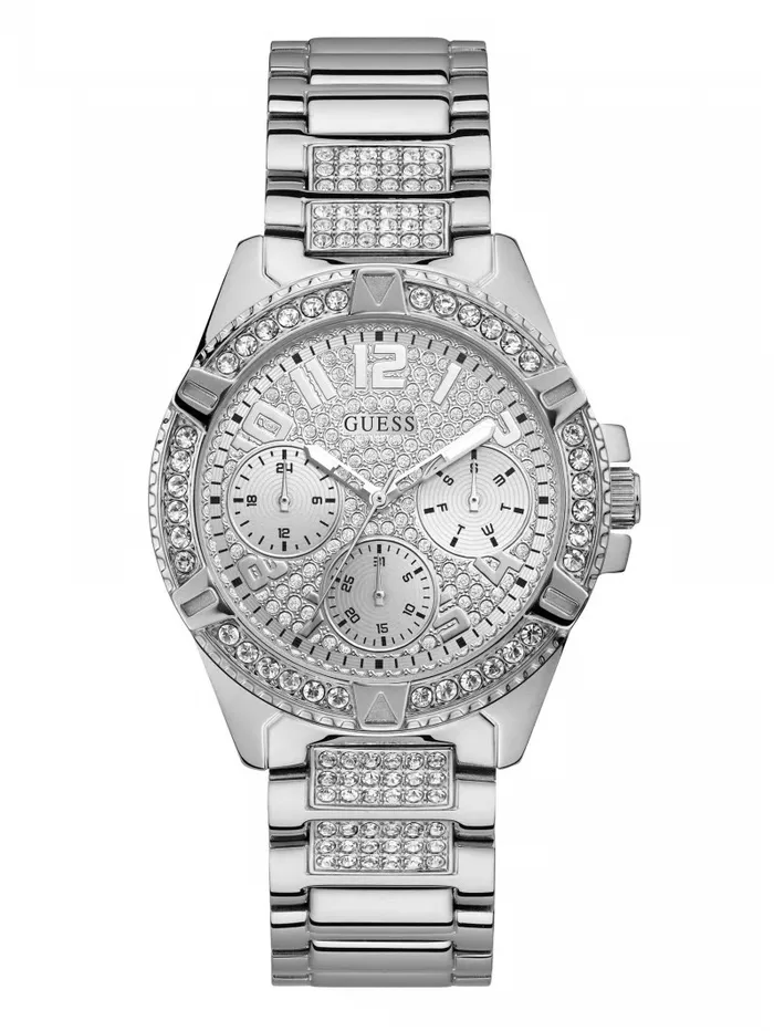 Watches Rhinestone SilverTone Multifunction Watch Silver 8211 GUESS Women