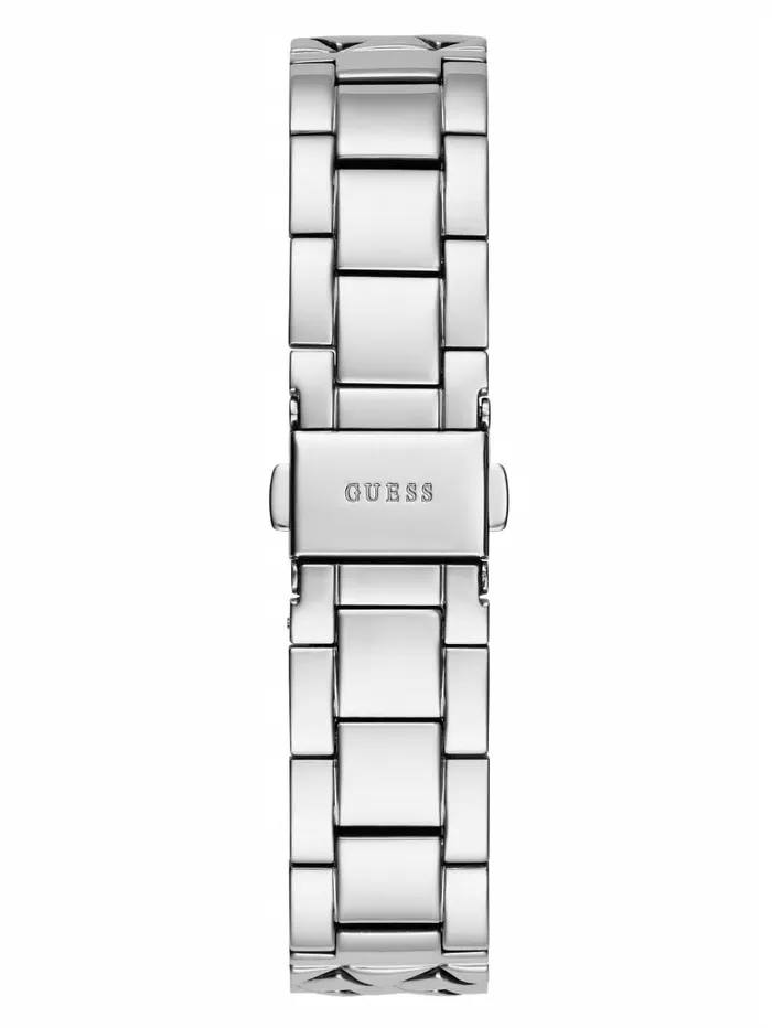 Watches SilverTone and Black Glitter Analog Watch Silver 8211 GUESS Women Watches SilverTone and Black Glitter Analog Watch Silver 8211 GUESS Women