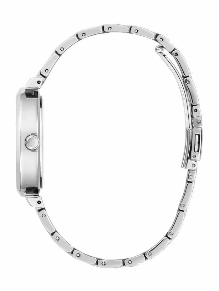 Watches SilverTone and Black Glitter Analog Watch Silver 8211 GUESS Women Watches SilverTone and Black Glitter Analog Watch Silver 8211 GUESS Women