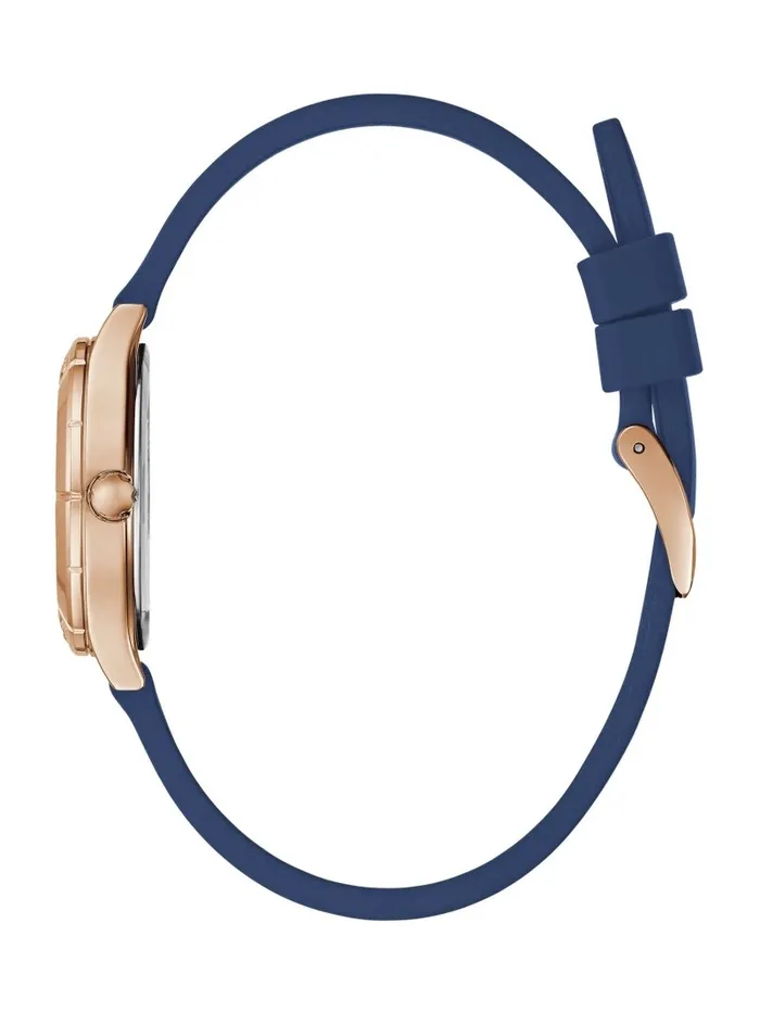 Watches Women GUESS Rose GoldTone and Blue Multifunction Watch Rose Gold Blue Watches Women GUESS Rose GoldTone and Blue Multifunction Watch Rose Gold Blue