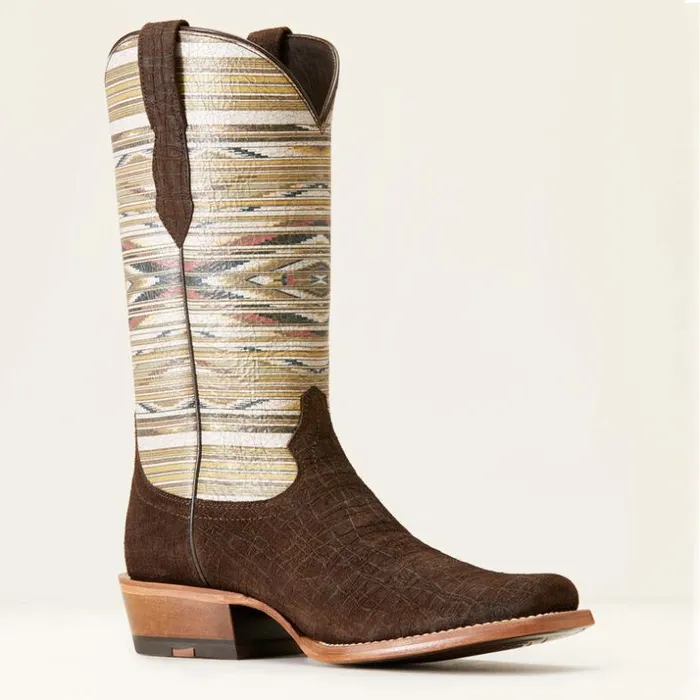 Western Boots Men Ariat Futurity Chimayo Western Boot Chocolate Hippo Print Western Boots Men Ariat Futurity Chimayo Western Boot Chocolate Hippo Print