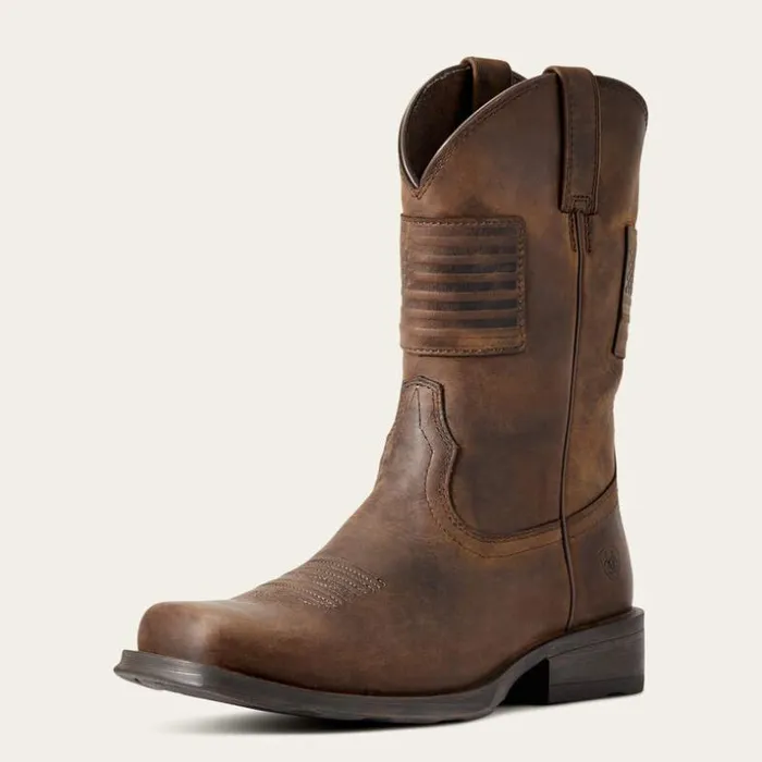 Western Boots Men Ariat Rambler Patriot Western Boot Distressed Brown