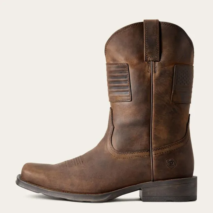 Western Boots Men Ariat Rambler Patriot Western Boot Distressed Brown Western Boots Men Ariat Rambler Patriot Western Boot Distressed Brown