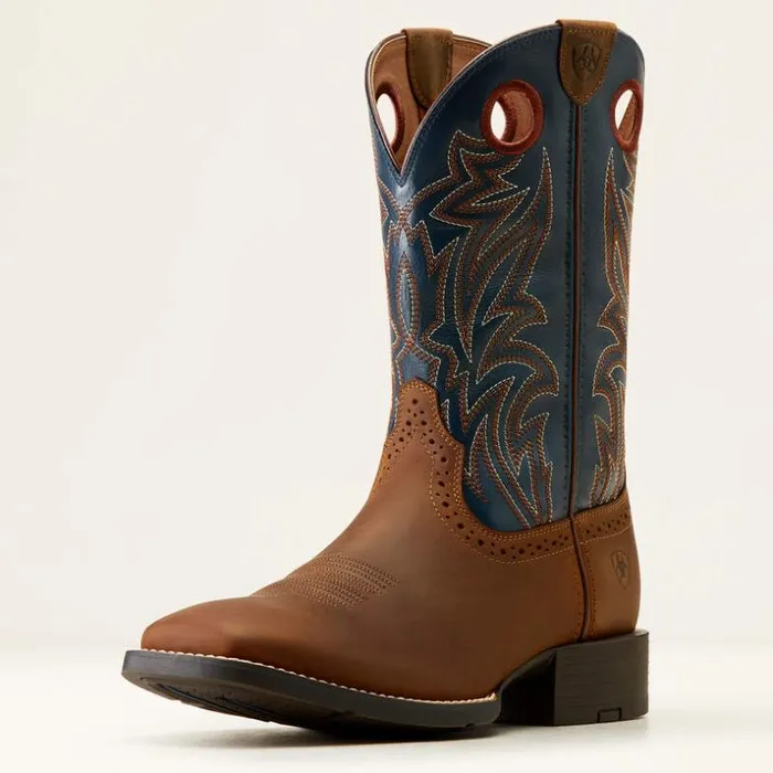 Western Boots Men Ariat Sport Sidebet Western Boot Distressed Brown