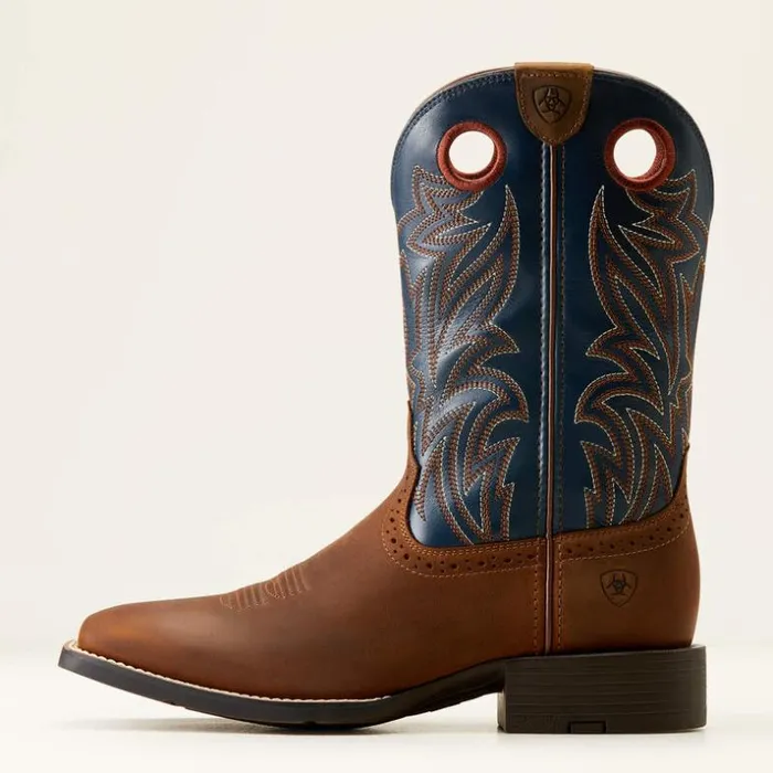 Western Boots Men Ariat Sport Sidebet Western Boot Distressed Brown