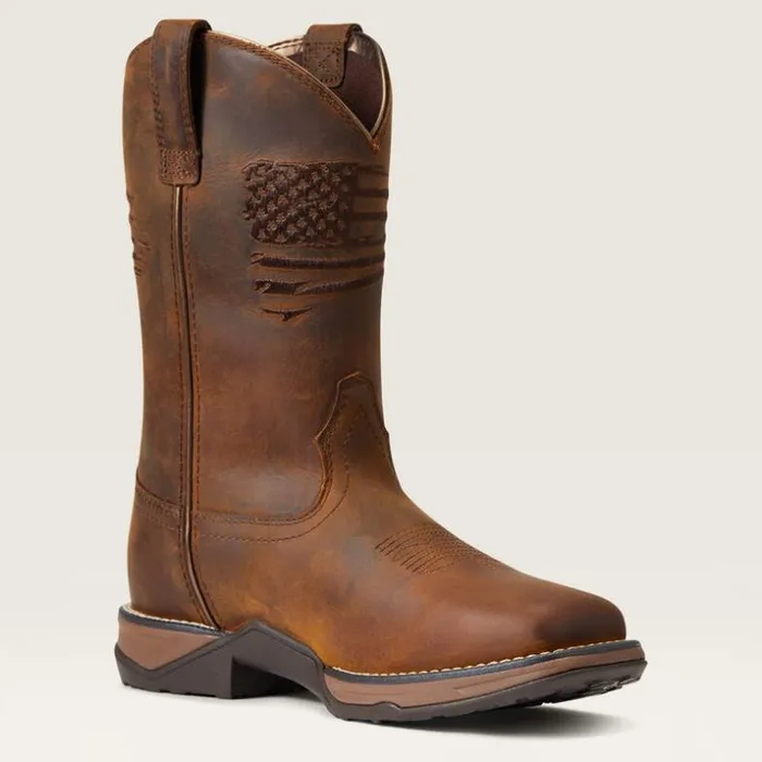 Western Boots Women Ariat Anthem Patriot Waterproof Western Boot Distressed Brown