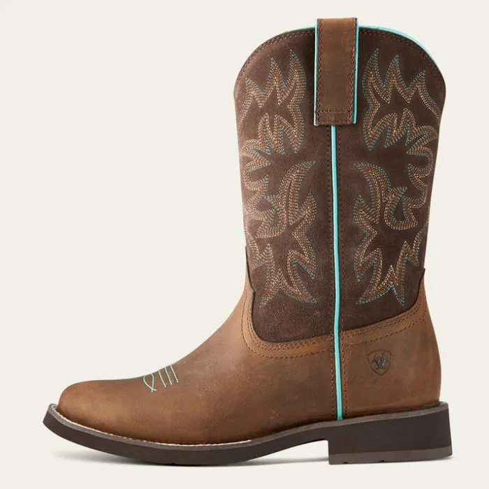 Western Boots Women Ariat Delilah Round Toe Western Boot Distressed Brown Western Boots Women Ariat Delilah Round Toe Western Boot Distressed Brown