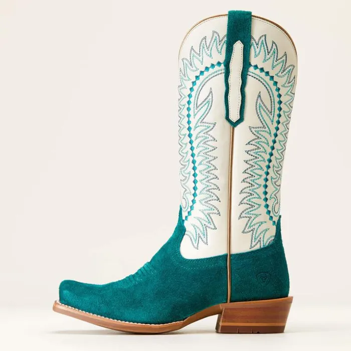 Western Boots Women Ariat Derby Monroe Western Boot Ancient Turquoise Roughout