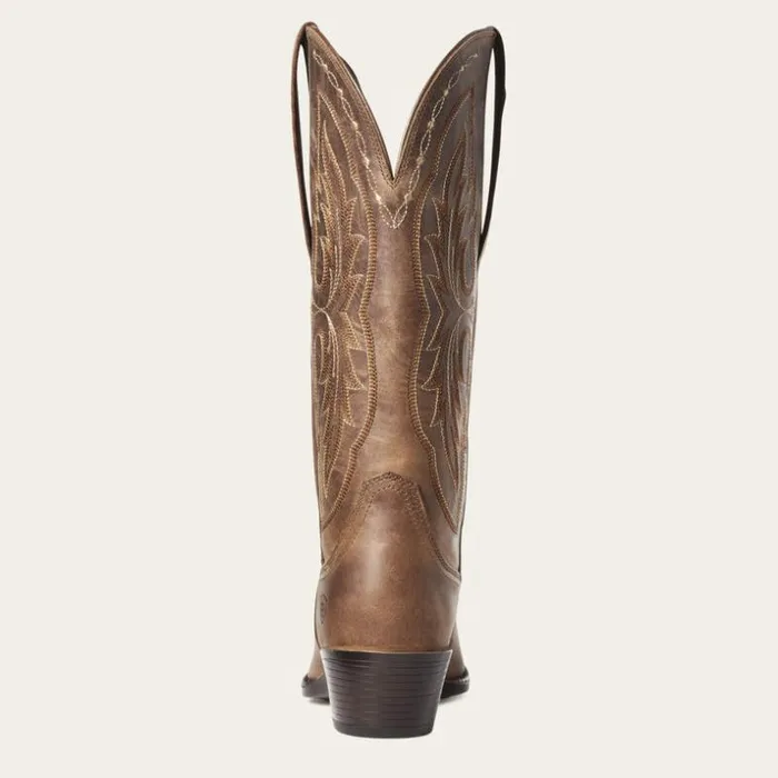 Western Boots Women Ariat Heritage X Toe Elastic Wide Calf Western Boot Distressed Brown
