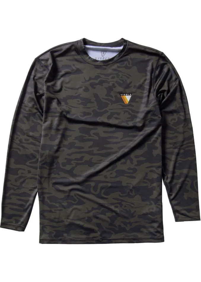 Wetsuit Tops and Lycra Vissla Men Easy Seas Eco Long Sleeve Lycra Rash Guard Camo Wetsuit Tops and Lycra Vissla Men Easy Seas Eco Long Sleeve Lycra Rash Guard Camo