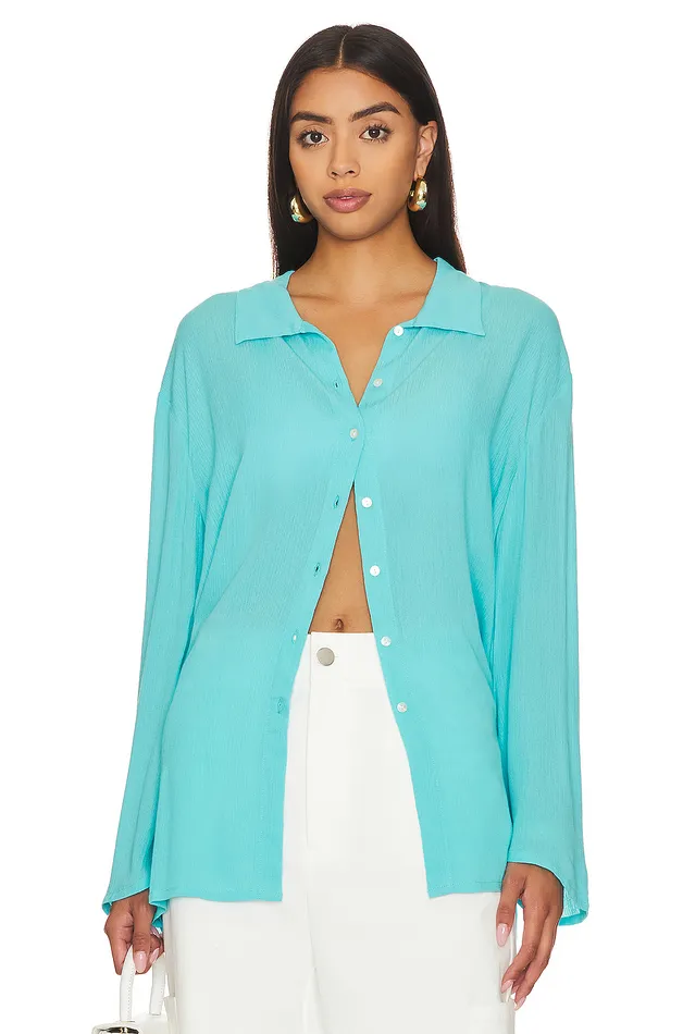 Whitney Beach Shirt Aqua Women Lovers and Friends Tops