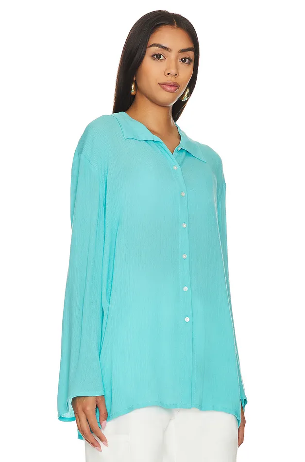 Whitney Beach Shirt Aqua Women Lovers and Friends Tops Whitney Beach Shirt Aqua Women Lovers and Friends Tops