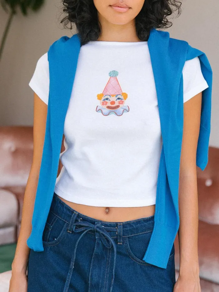 Women Alex Tee Clown Lisa Says Gah Tops