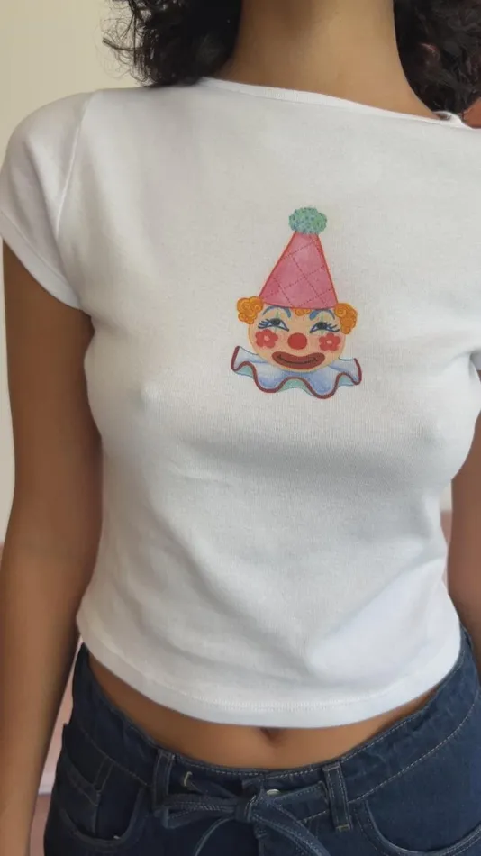 Women Alex Tee Clown Lisa Says Gah Tops