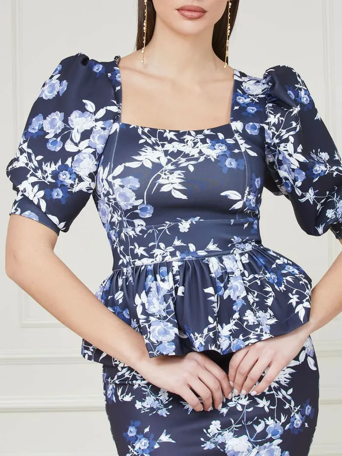 Women Alexis Petal Pose Top Petal Pose Indigo Tops GUESS Women Alexis Petal Pose Top Petal Pose Indigo Tops GUESS