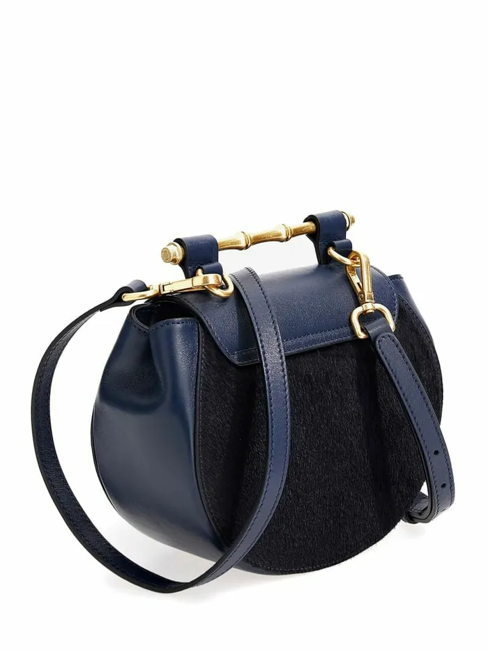 Women Alia Small Rounded Leather Crossbody Dark Blue Handbags GUESS Women Alia Small Rounded Leather Crossbody Dark Blue Handbags GUESS