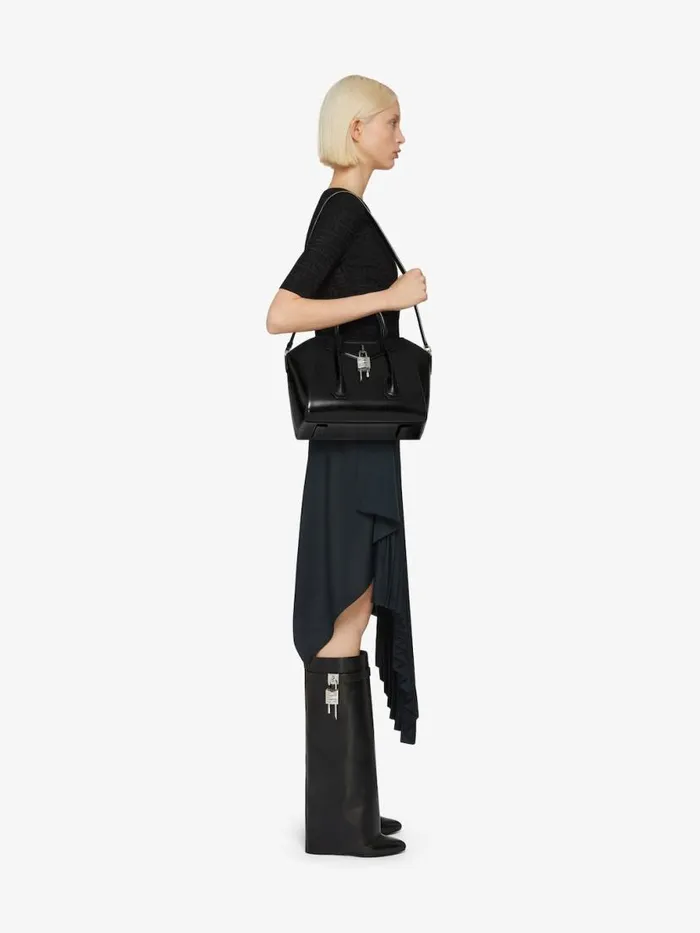 Women Antigona Givenchy Small Antigona Lock Bag In Box Leather Black