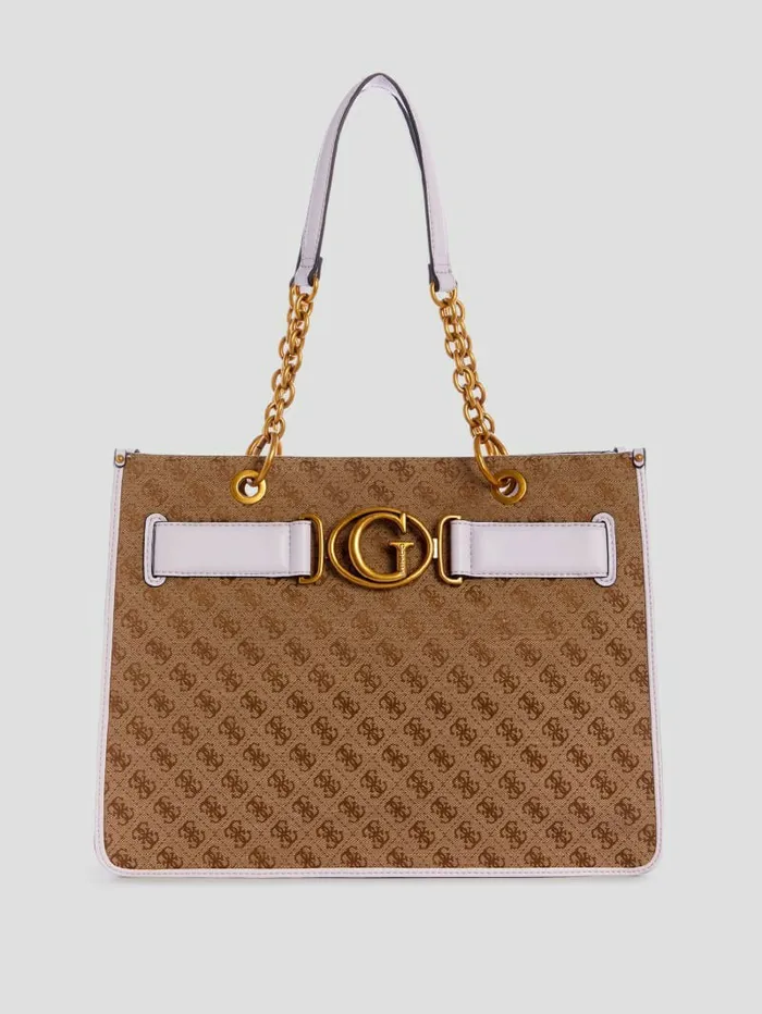 Women Aviana Tote LatteLilac Handbags GUESS