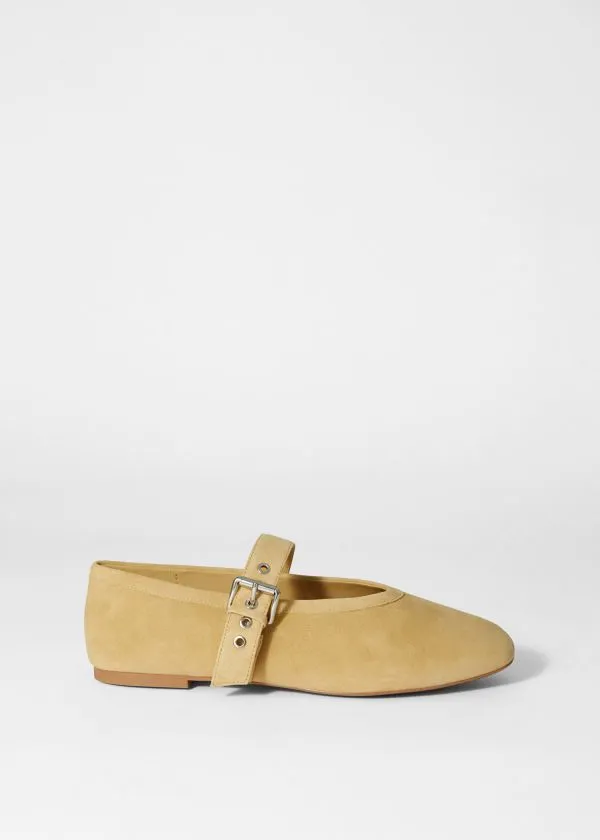 Women Ballerinas and Other Stories Suede Ballet Flats Yellow Suede