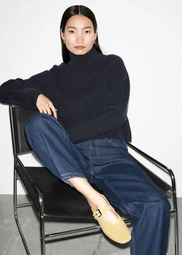 Women Ballerinas and Other Stories Suede Ballet Flats Yellow Suede