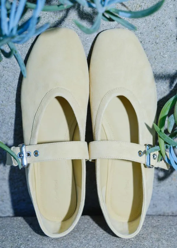 Women Ballerinas and Other Stories Suede Ballet Flats Yellow Suede