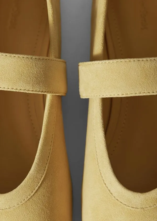 Women Ballerinas and Other Stories Suede Ballet Flats Yellow Suede