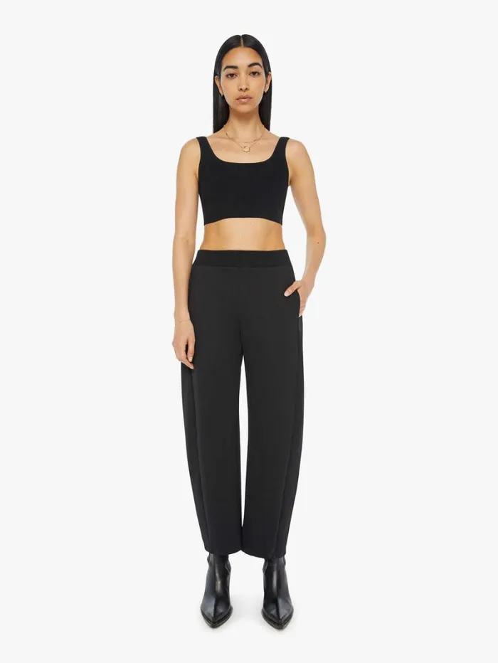 Women Barrel Mother Denim The Smooth HalfPipe Flood Black