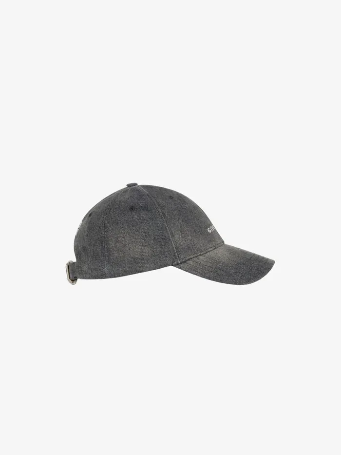 Women Beanies and Caps Givenchy GIVENCHY Embroidered Cap In Denim Black Women Beanies and Caps Givenchy GIVENCHY Embroidered Cap In Denim Black
