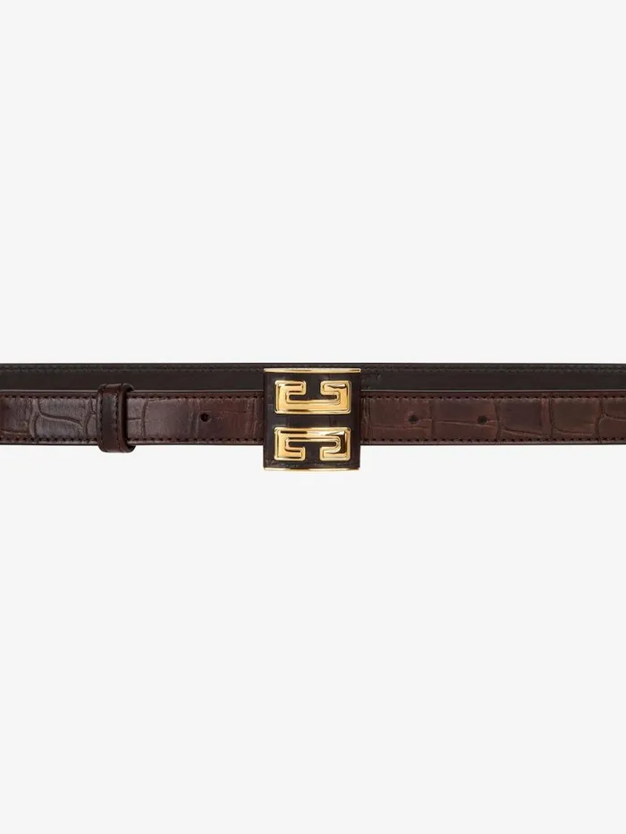 Women Belts Givenchy 4G Belt In Crocodile Effect Leather Walnut Brown Women Belts Givenchy 4G Belt In Crocodile Effect Leather Walnut Brown