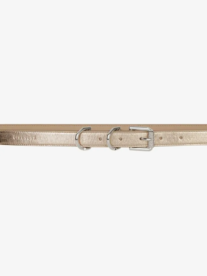 Women Belts Givenchy Voyou Belt In Laminated Leather Dusty Golden Women Belts Givenchy Voyou Belt In Laminated Leather Dusty Golden