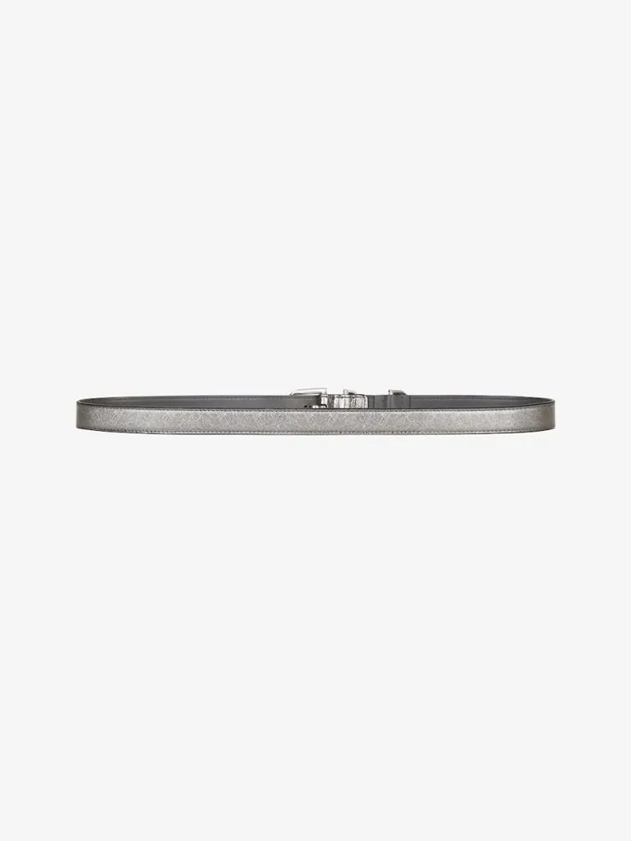 Women Belts Givenchy Voyou Belt In Laminated Leather Silvery Grey