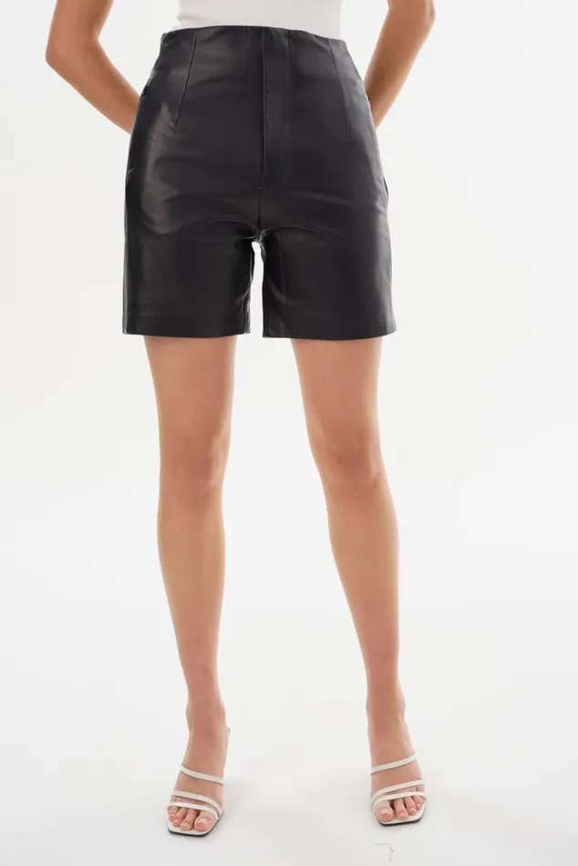 Women BERNICE HighWaisted Leather Shorts Black LAMARQUE Pants and Shorts Women BERNICE HighWaisted Leather Shorts Black LAMARQUE Pants and Shorts