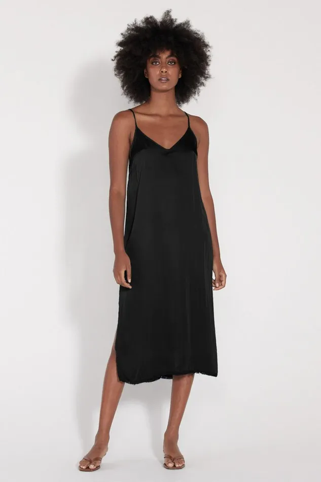Women Black Slip Dress Raquel Allegra Dresses