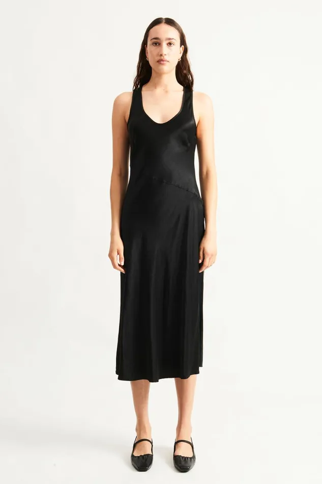Women Black Valentina Midi Dress Raquel Allegra Sweaters and Knits