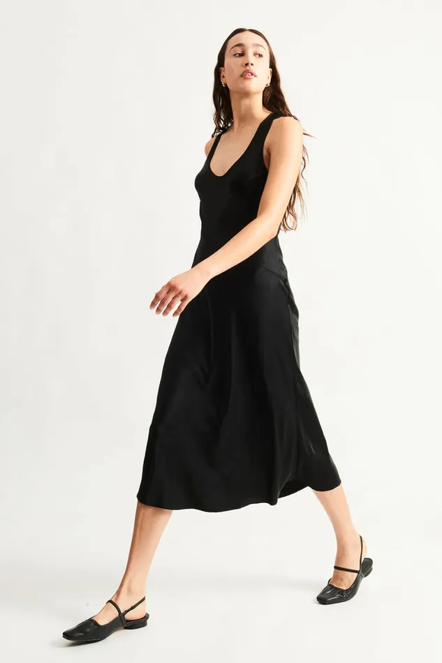 Women Black Valentina Midi Dress Raquel Allegra Sweaters and Knits