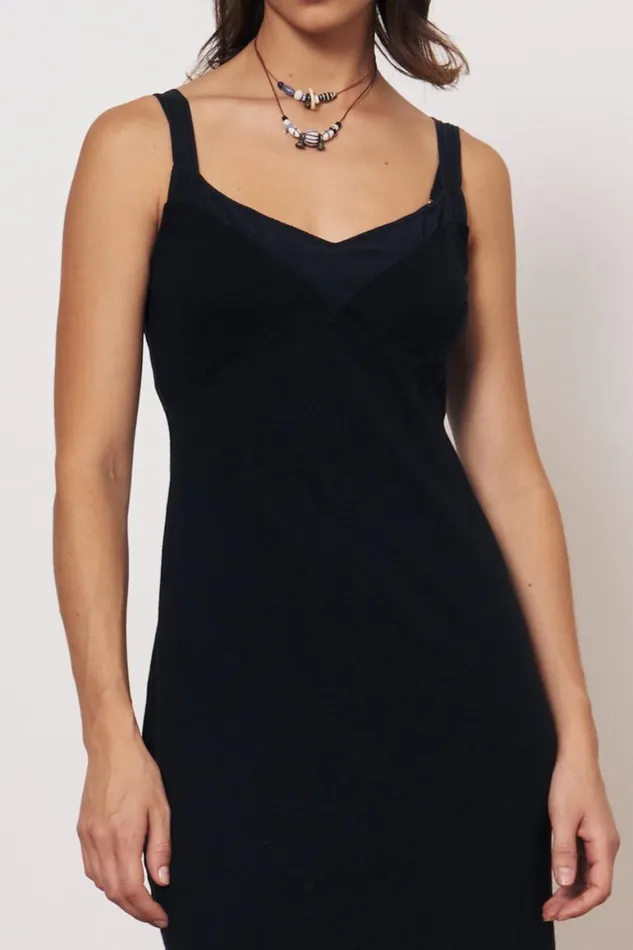 Women Black Yoruba Midi Dress Raquel Allegra Dresses
