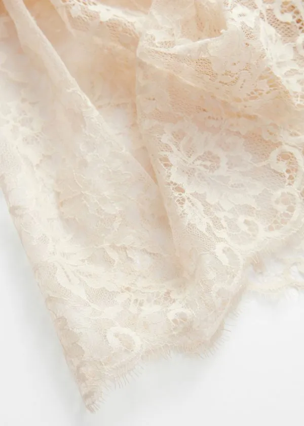 Women Blouses and Shirts and Other Stories Flounced Lace Blouse Cream
