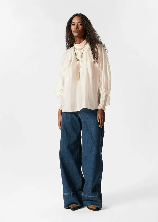 Women Blouses and Shirts and Other Stories Frilled Blouse Cream