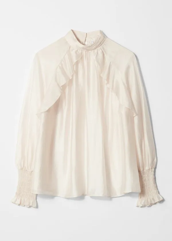 Women Blouses and Shirts and Other Stories Frilled Blouse Cream