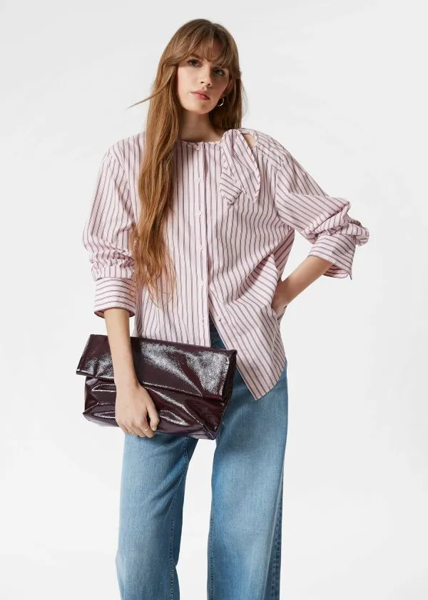 Women Blouses and Shirts and Other Stories KnotDetail Shirt Beige Pinstripe