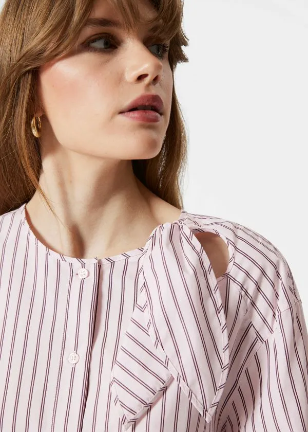 Women Blouses and Shirts and Other Stories KnotDetail Shirt Beige Pinstripe
