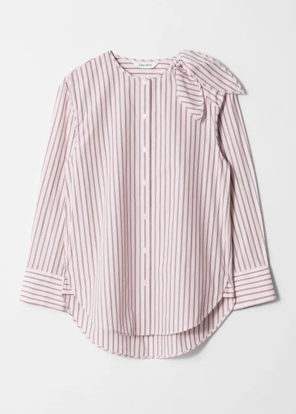 Women Blouses and Shirts and Other Stories KnotDetail Shirt Beige Pinstripe